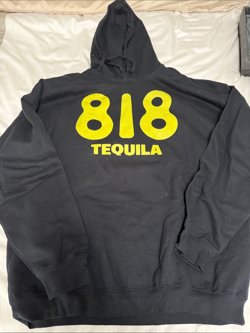 818 Tequila Black Hoodie with Yellow Logo - Unbranded
